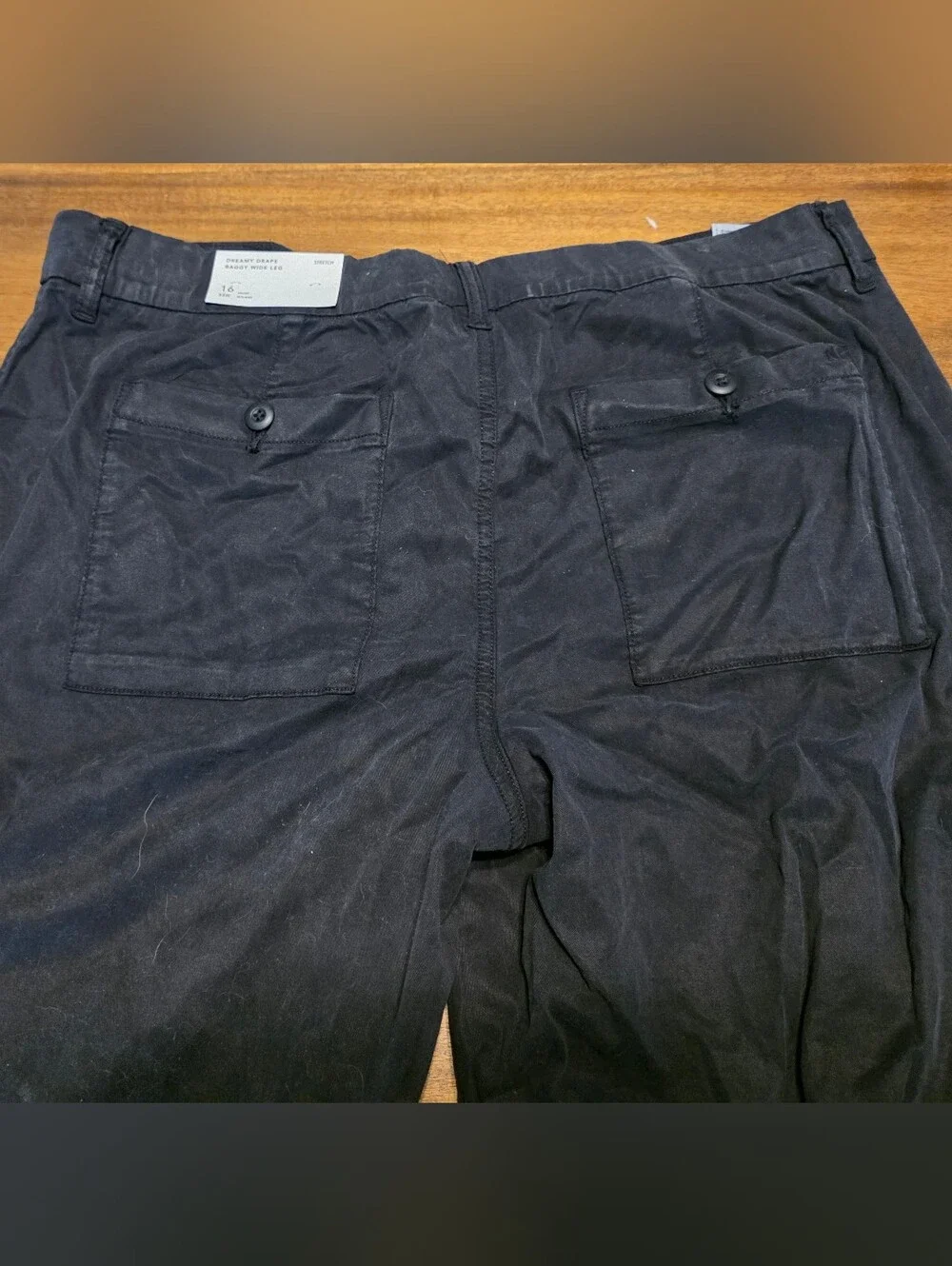 American Eagle Dreamy Drape Baggy Wide Leg Pant in Black
